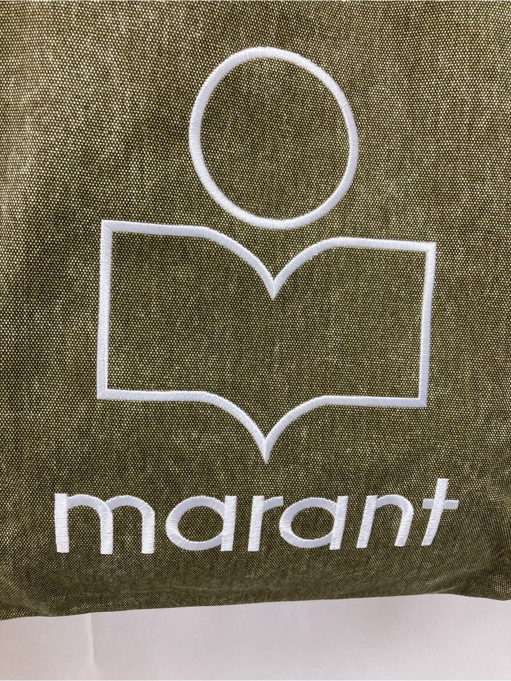 Isabel Marant Olive Canvas Tote with White Logo - Picture 3 of 9